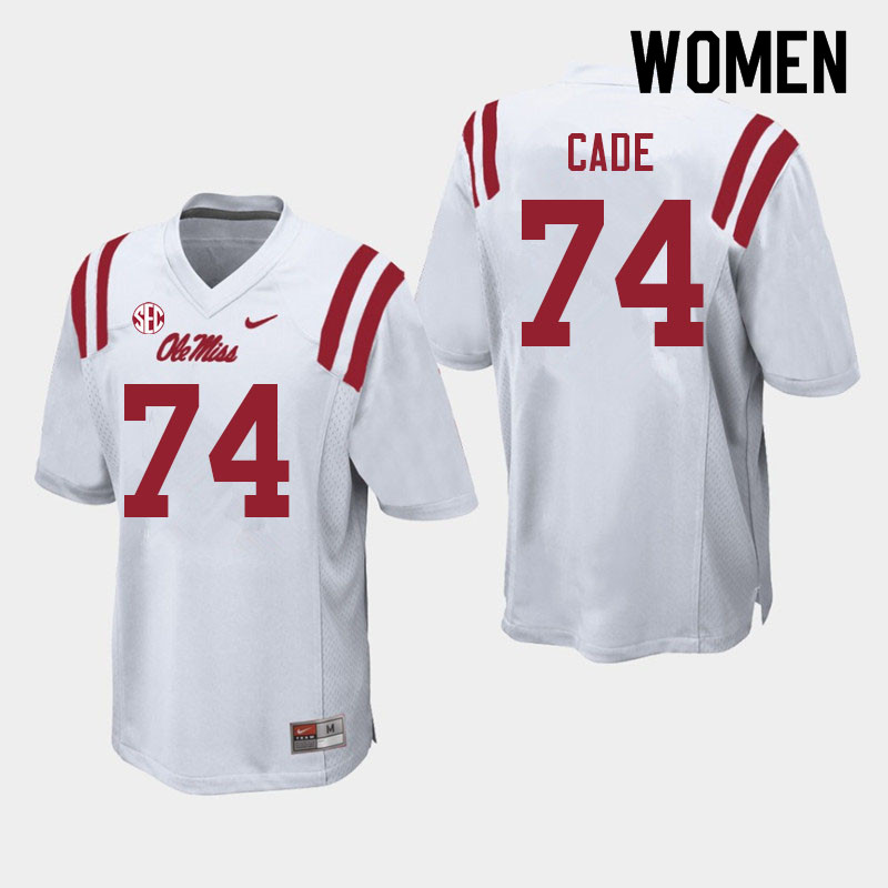 Erick Cade Ole Miss Rebels NCAA Women's White #74 Stitched Limited College Football Jersey YBP6858GK